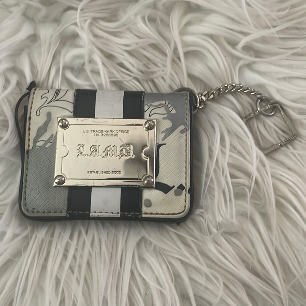 Gwen Stefani L.A.M.B. Crossbody Old English Splatter Paint Bag &FREE Card Wallet - Picture 7 of 10